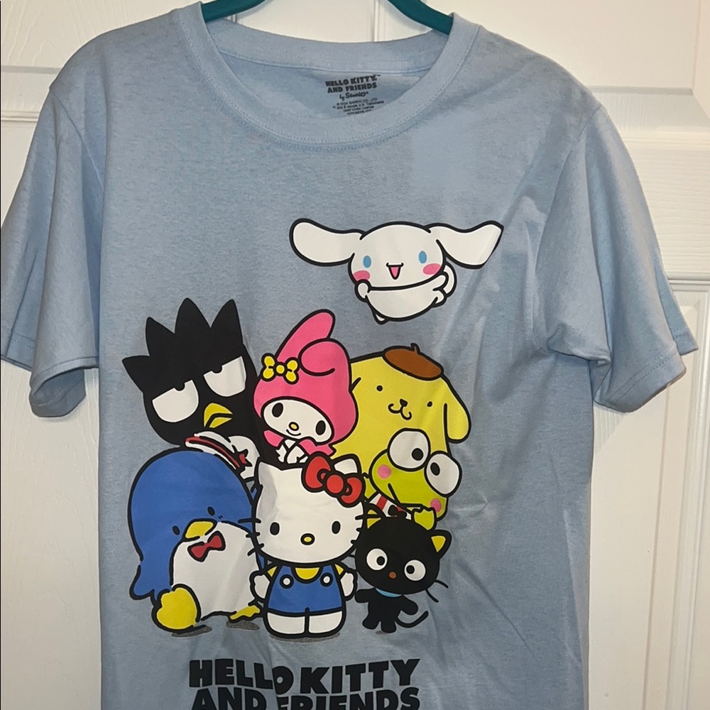 Sanrio Blue Short Sleeve Tee with Iconic Characters